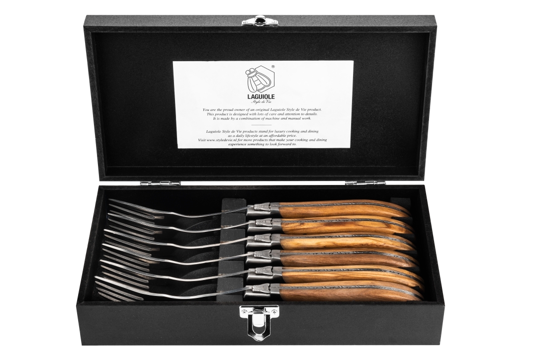 Laguiole Grillgafflar Olivträ 6 Stycken
