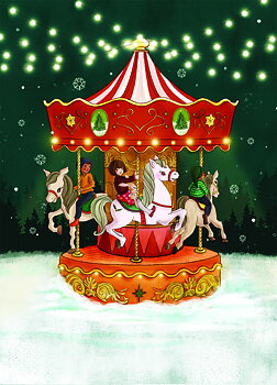 Belle & Boo : Playtime Christmas Christmas Carousel - vykort