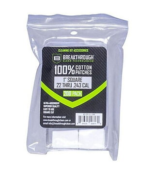 Breakthrough Cleaning Patches .22-.243 Cal 1″x1″ 200 st