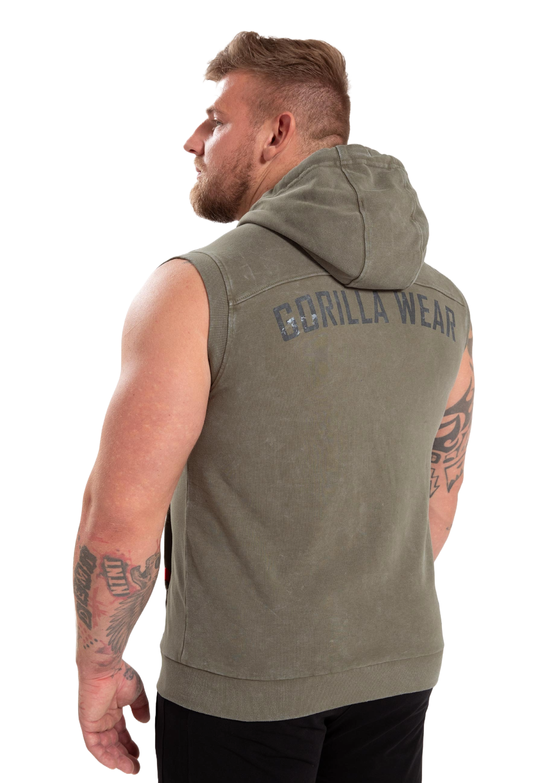 Silverdale Sleeveless Hoodie, army green - 2