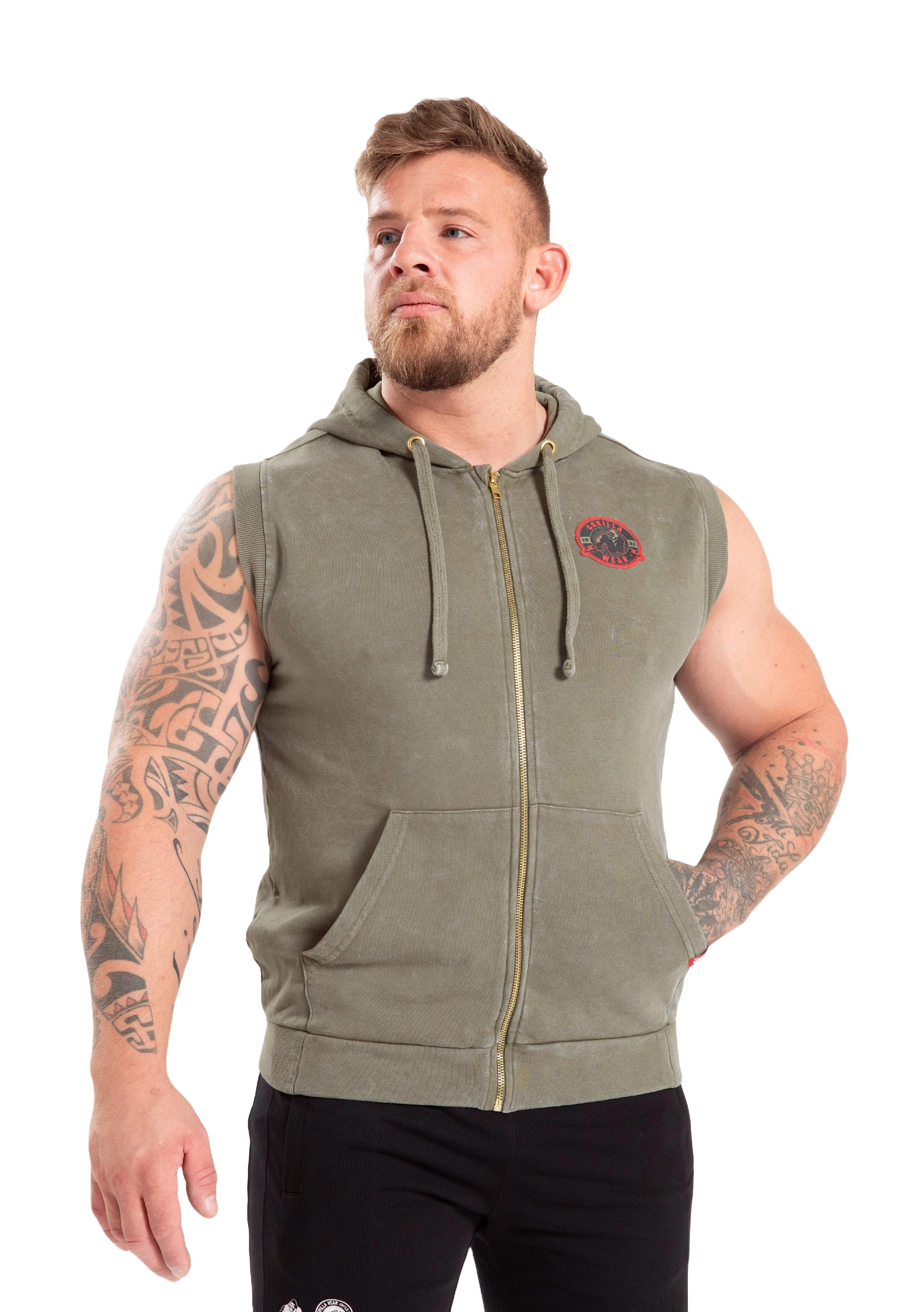 Silverdale Sleeveless Hoodie, army green