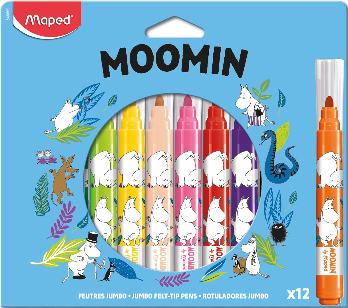 Moomin Fiber Pencil Set Jumbo 12-Pack - Maped x Moomin