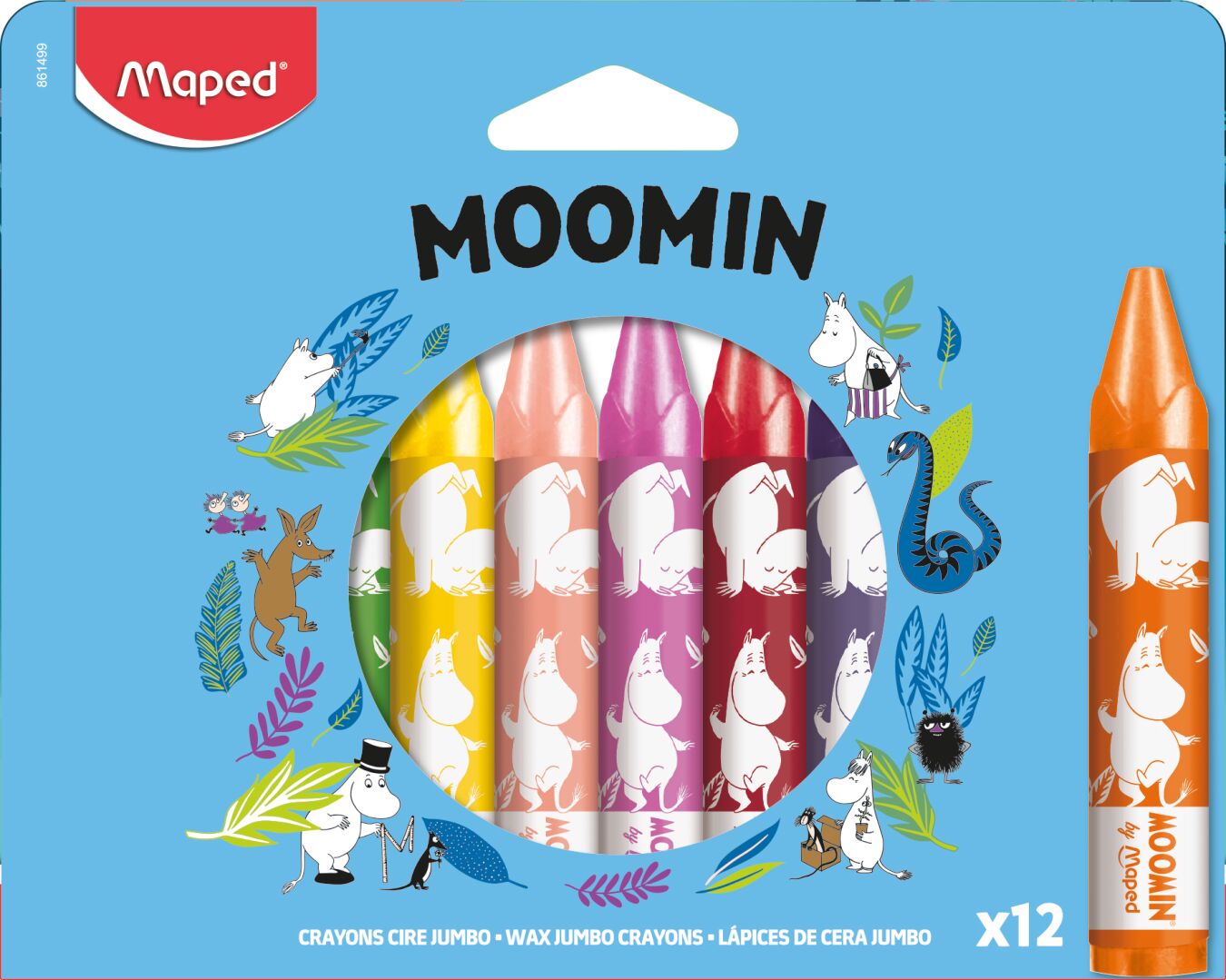 Moomin Jumbo Wax Crayons 12-Pack - Maped x Moomin