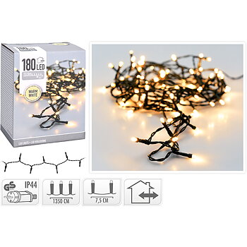 Ljusslinga 13,5m 180 st led. Inkl nätadapter 230V