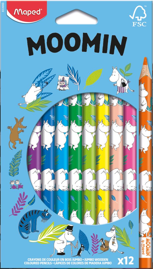 Moomin Colored Pencils Jumbo 12-Pack - Maped x Moomin