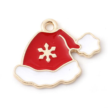 Charm Enameld  santa claus hat w. snowflake