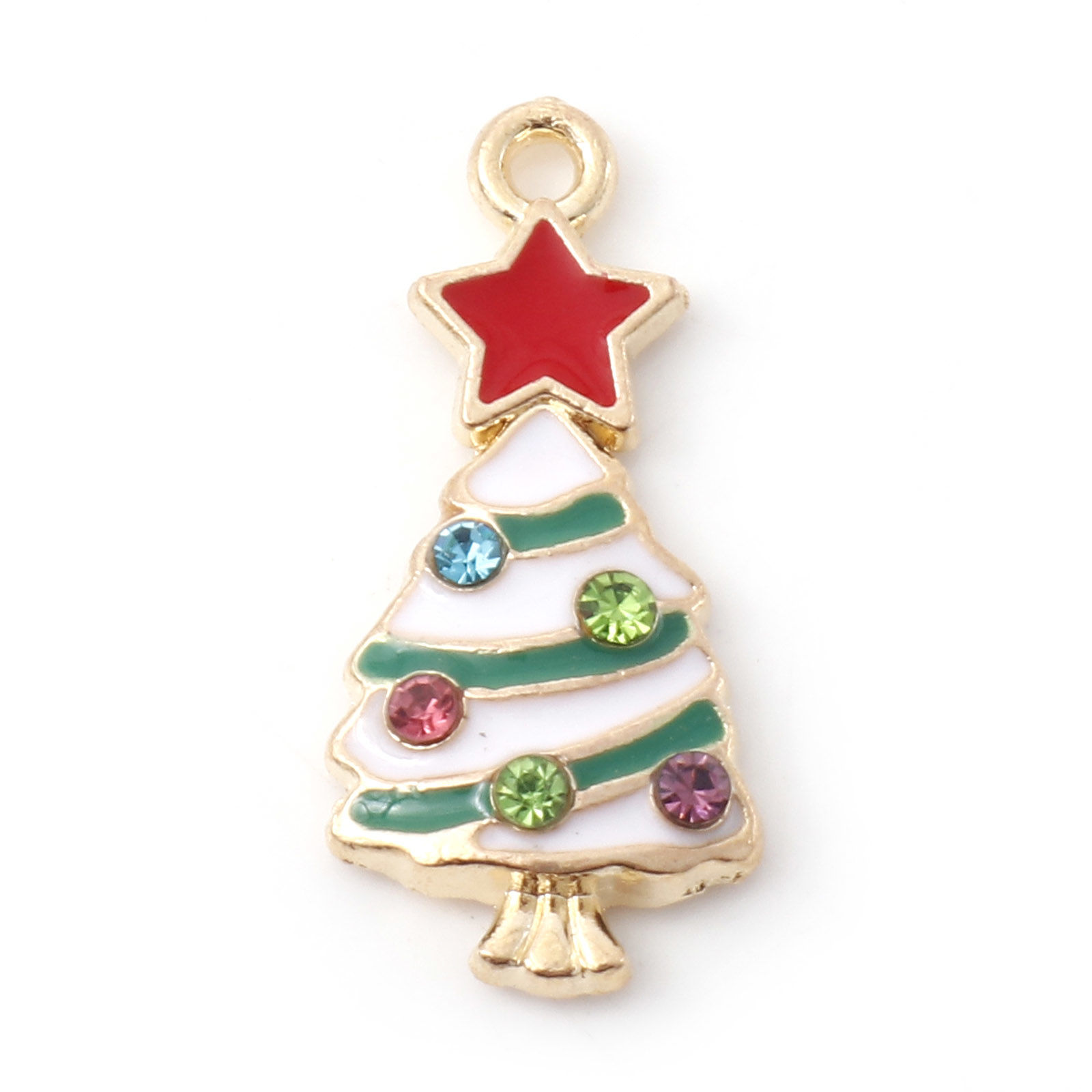 Berlock -  Emaljerad  julgran m rhinestone