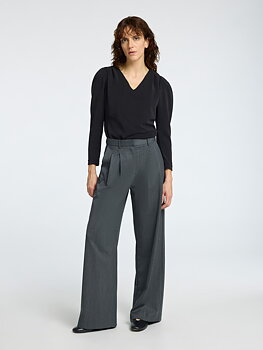 Selected Femme Drape V-neck Top