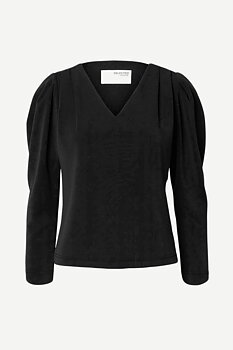 Selected Femme Drape V-neck Top