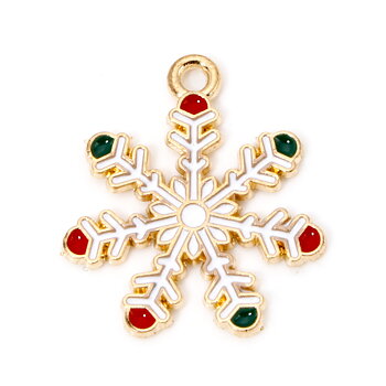 Charm Enameld   Snowflake gold