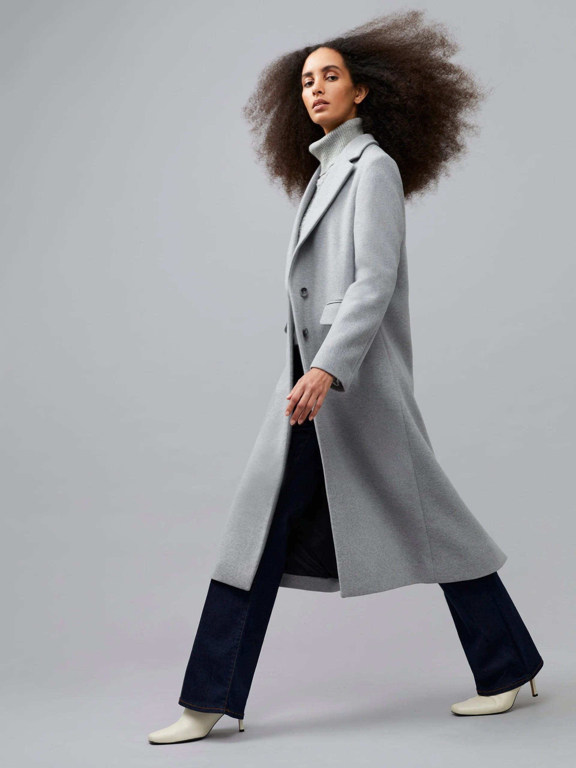 Fawn Felt Single Breasted Coat - French Connection