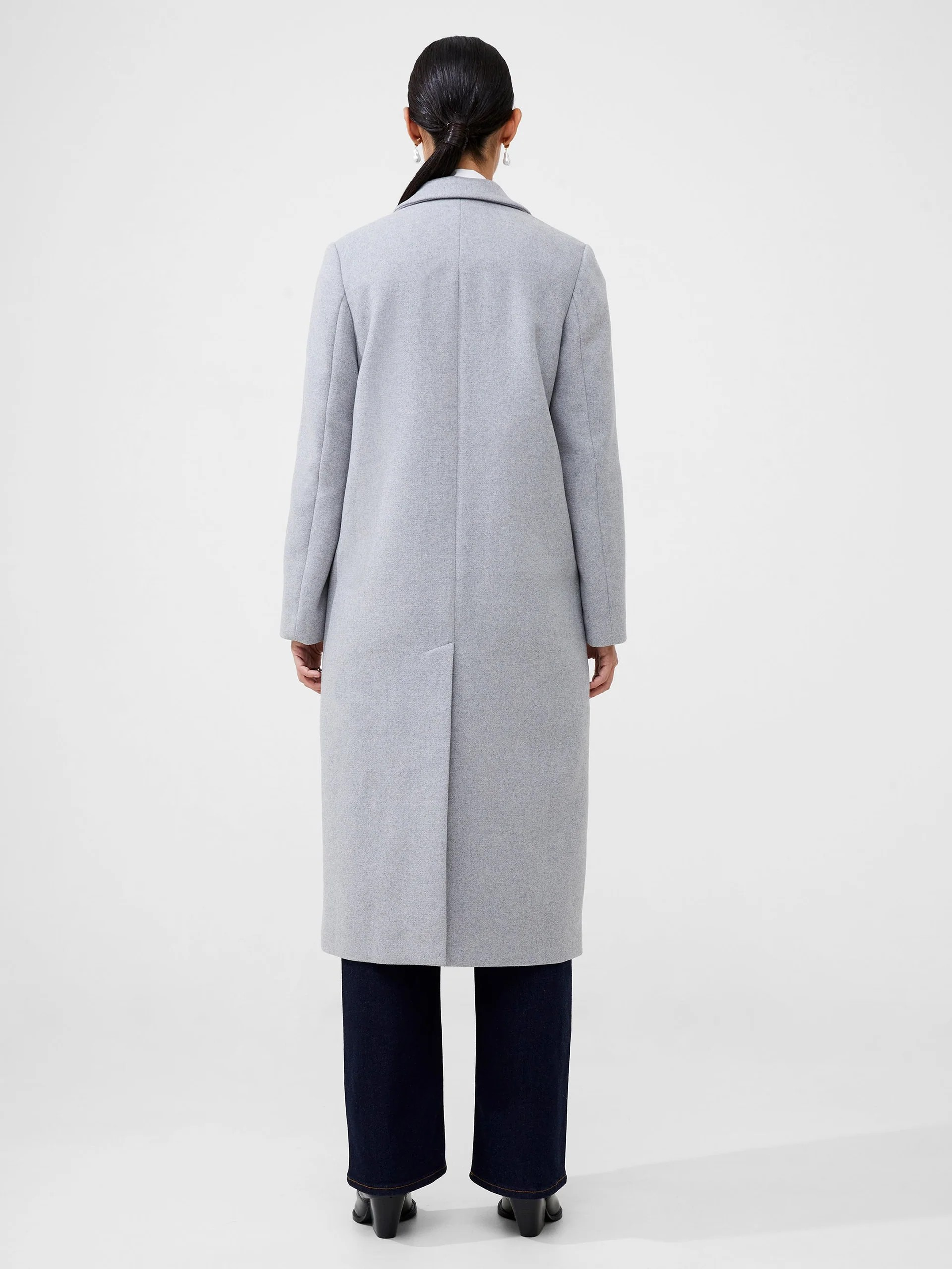 Fawn Felt Single Breasted Coat - French Connection - 3