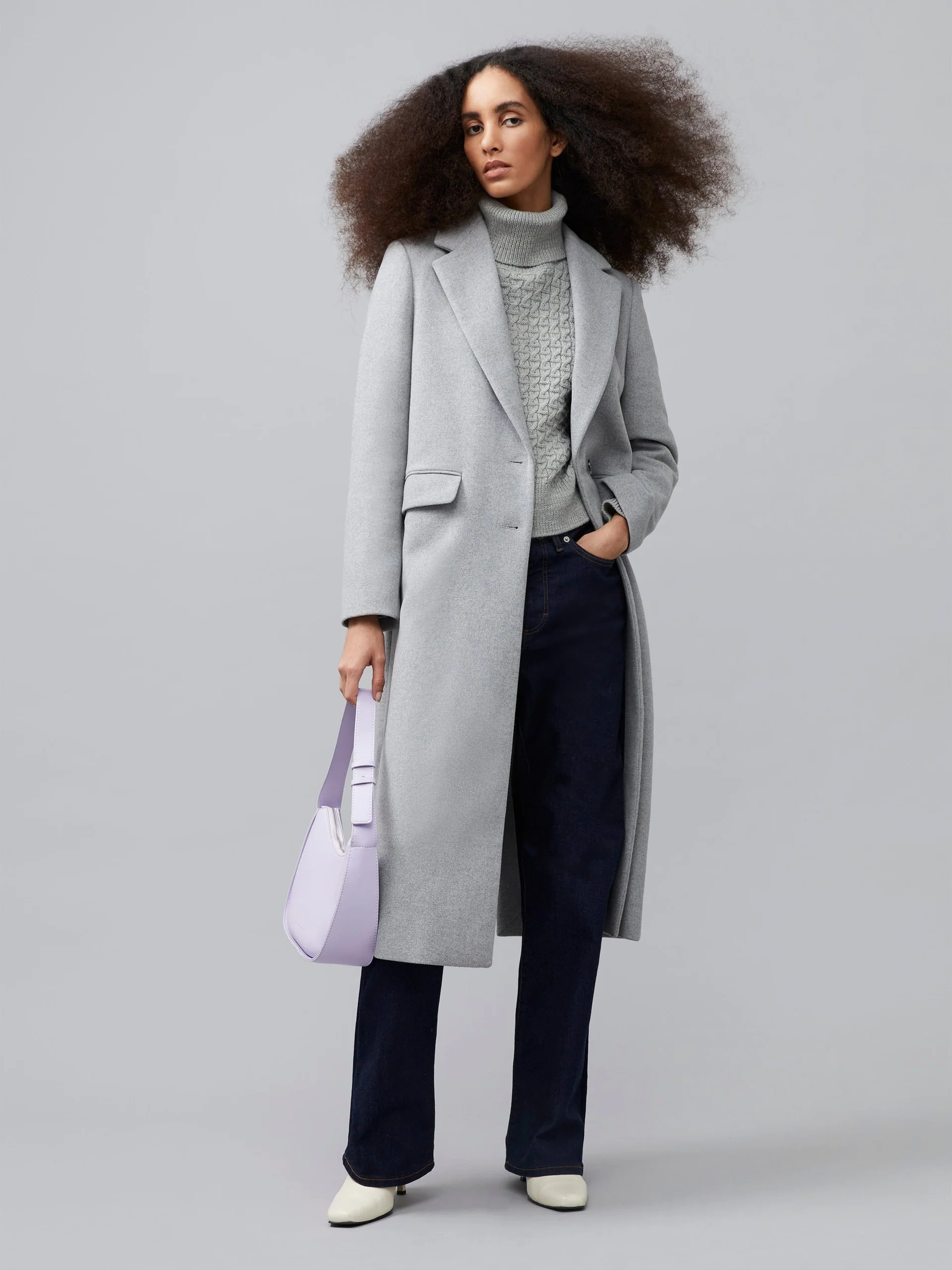 Fawn Felt Single Breasted Coat - French Connection