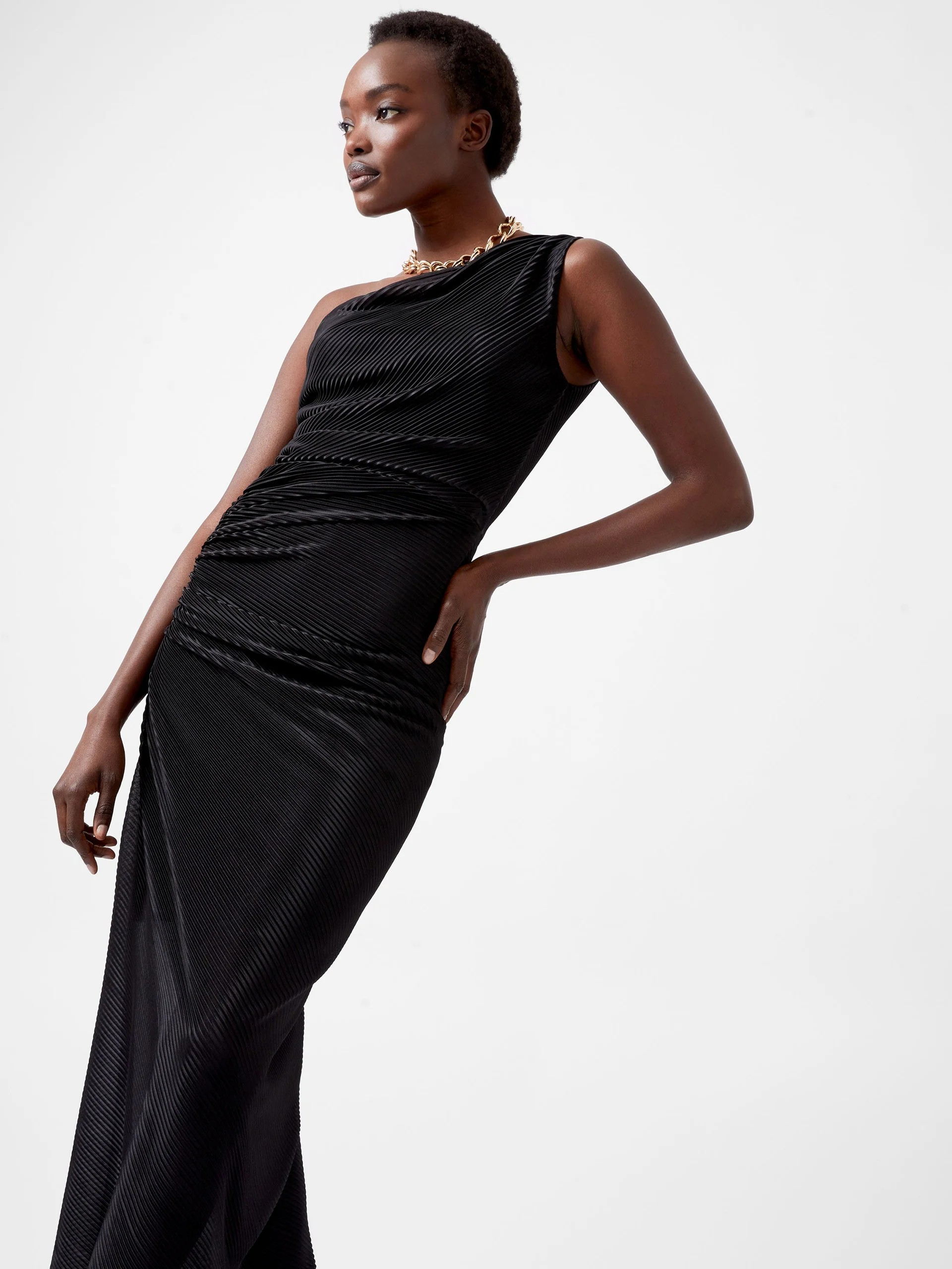 Talitha Plisse One Shoulder Maxi Dress - French Connection