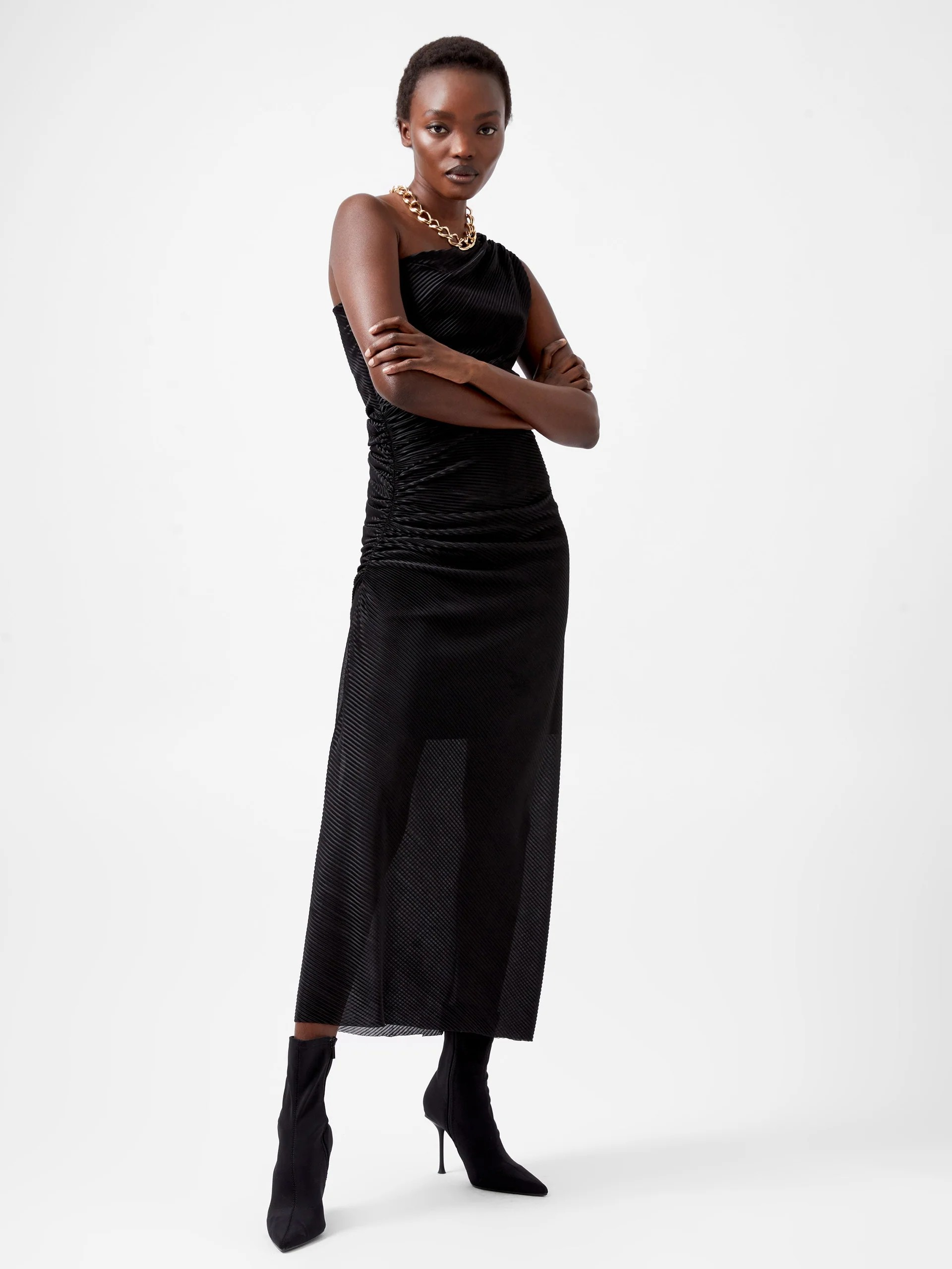 Talitha Plisse One Shoulder Maxi Dress - French Connection