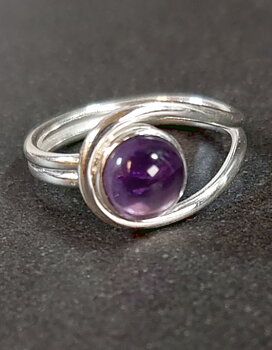 Ställbara Silverringar med Cabochon