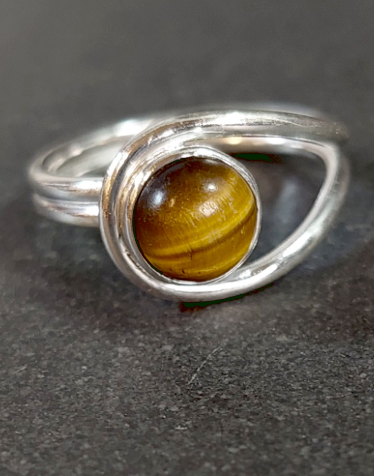 Ställbara Silverringar med Cabochon - 9