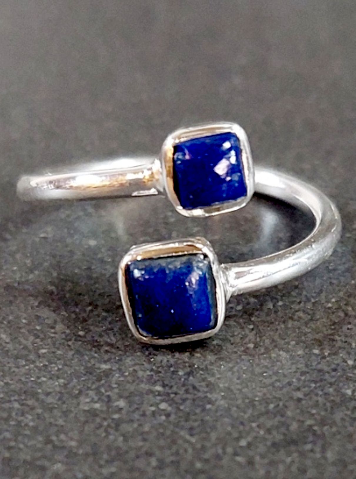 Ställbara Silverringar med Kvadratiska Cabochon - 5