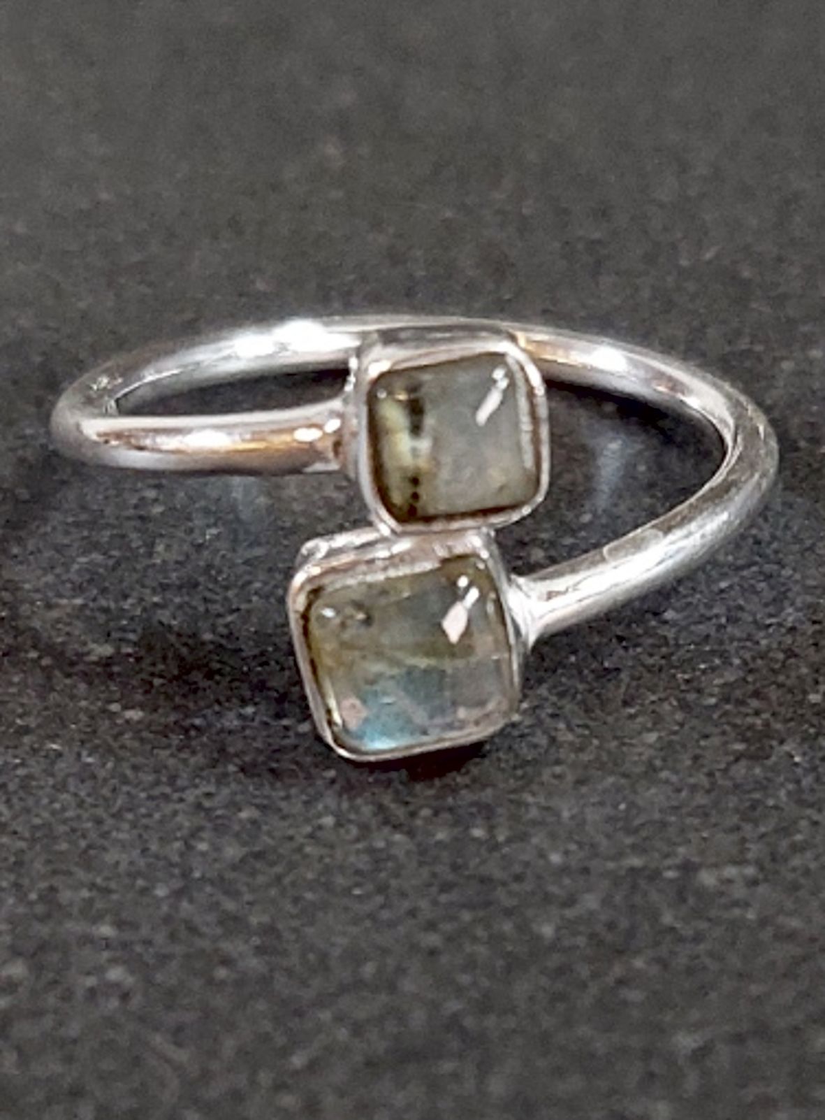 Ställbara Silverringar med Kvadratiska Cabochon - 4