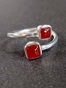 Ställbara Silverringar med Kvadratiska Cabochon