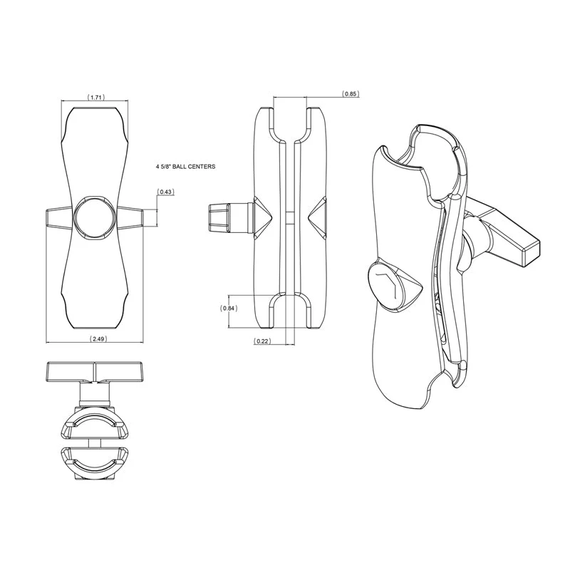 RAM DOUBLE BALL SOCKET ARM ASSEMBL - 4
