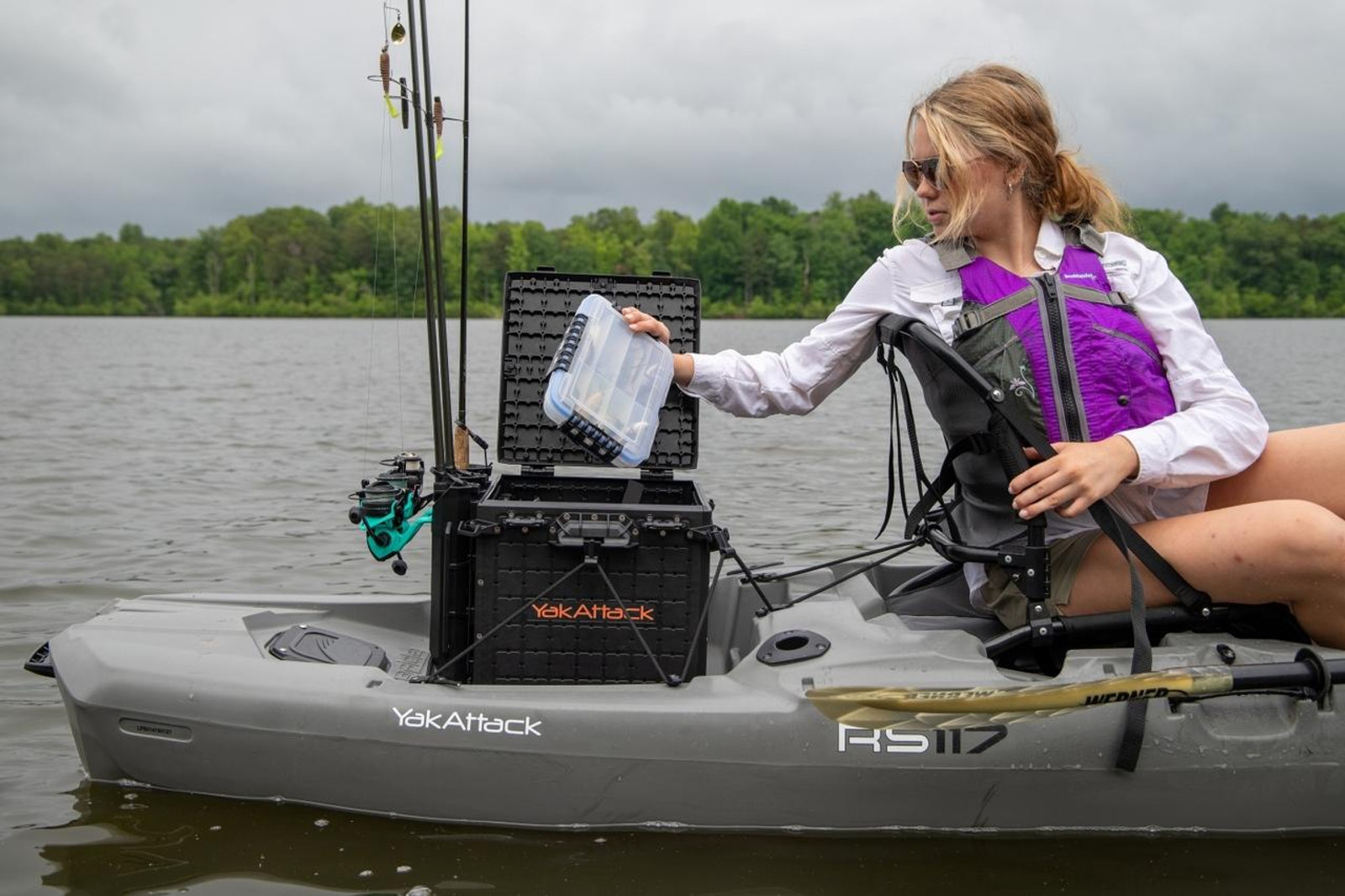 Yakattack BlackPak Pro, 13 x 13 x 13, Black, Includes lid and 3 rod holders - 12