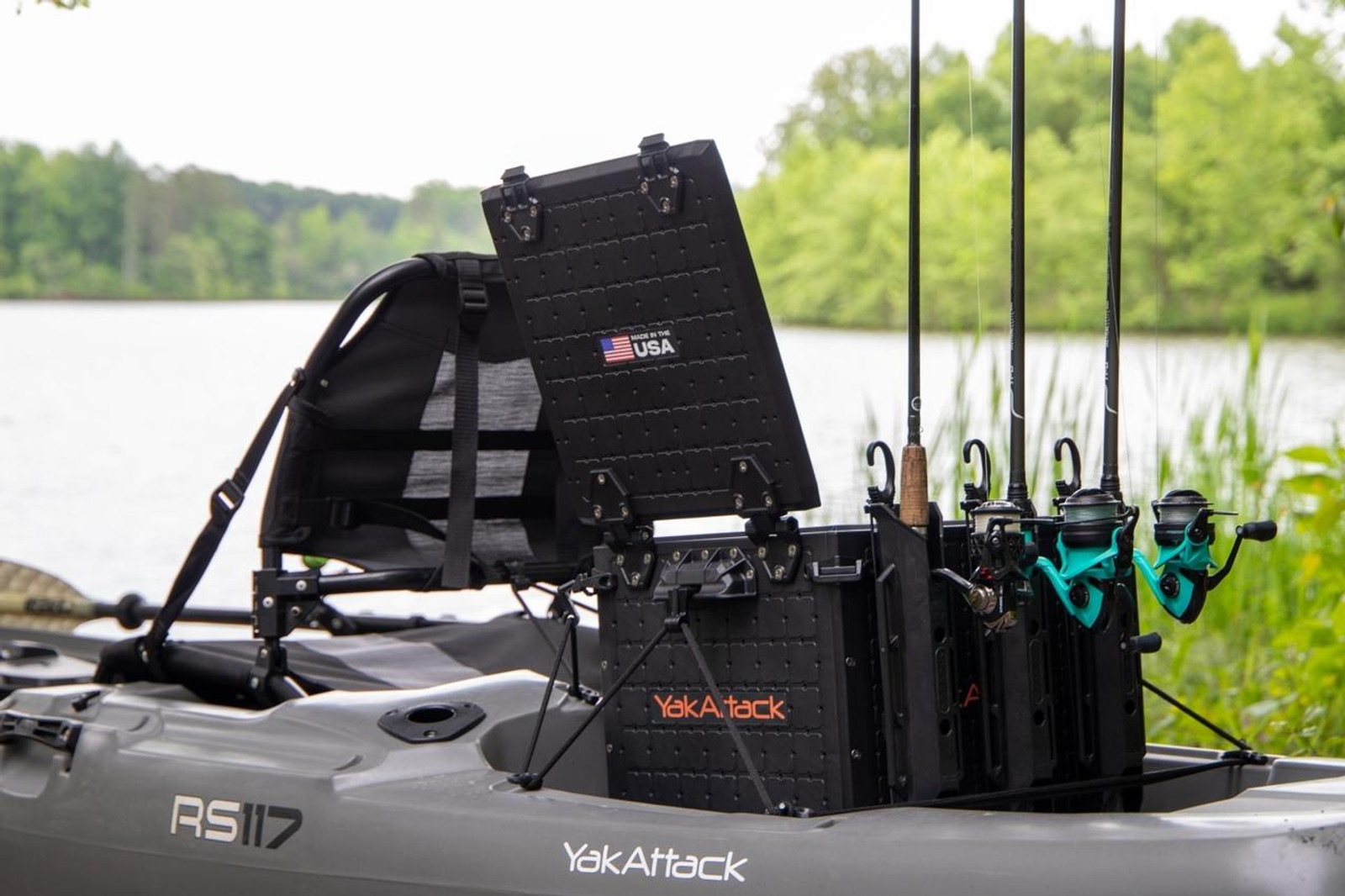 Yakattack BlackPak Pro, 13 x 13 x 13, Black, Includes lid and 3 rod holders - 3