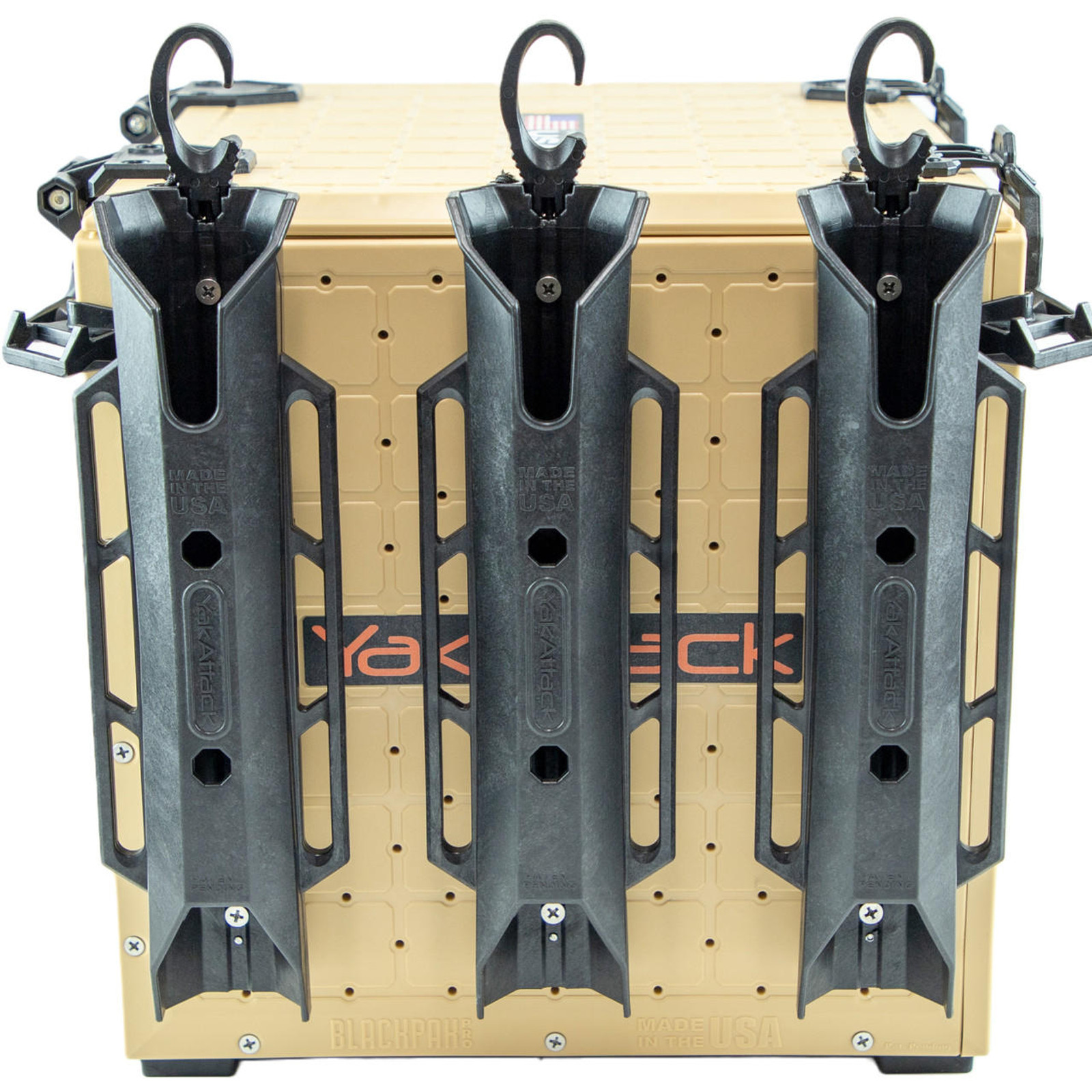 Yakattack BlackPak Pro, 13x13x13, Desert Sand, Includes lid and 3 rod holders - 3