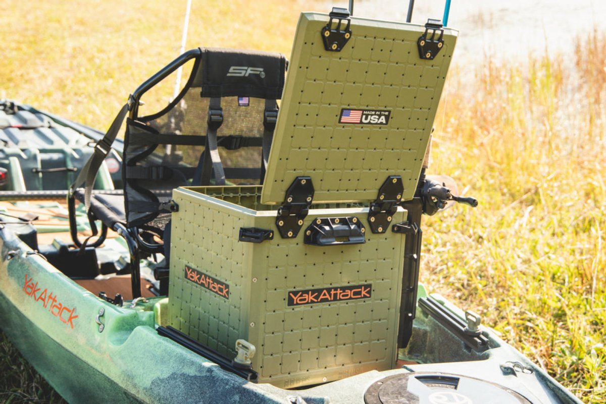 Yakattack BlackPak Pro, 13 x 13 x 13, Green, Includes lid and 3 rod holders - 2