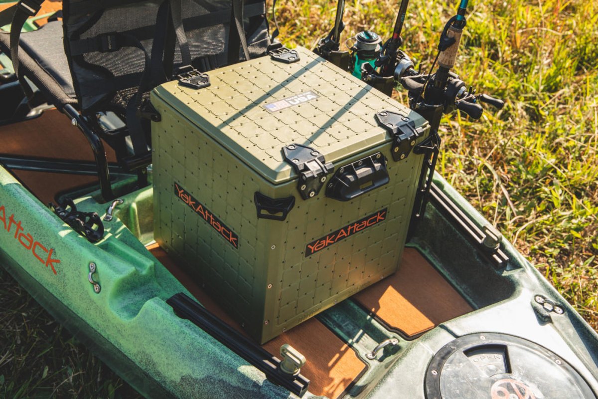 Yakattack BlackPak Pro, 13 x 13 x 13, Green, Includes lid and 3 rod holders - 6