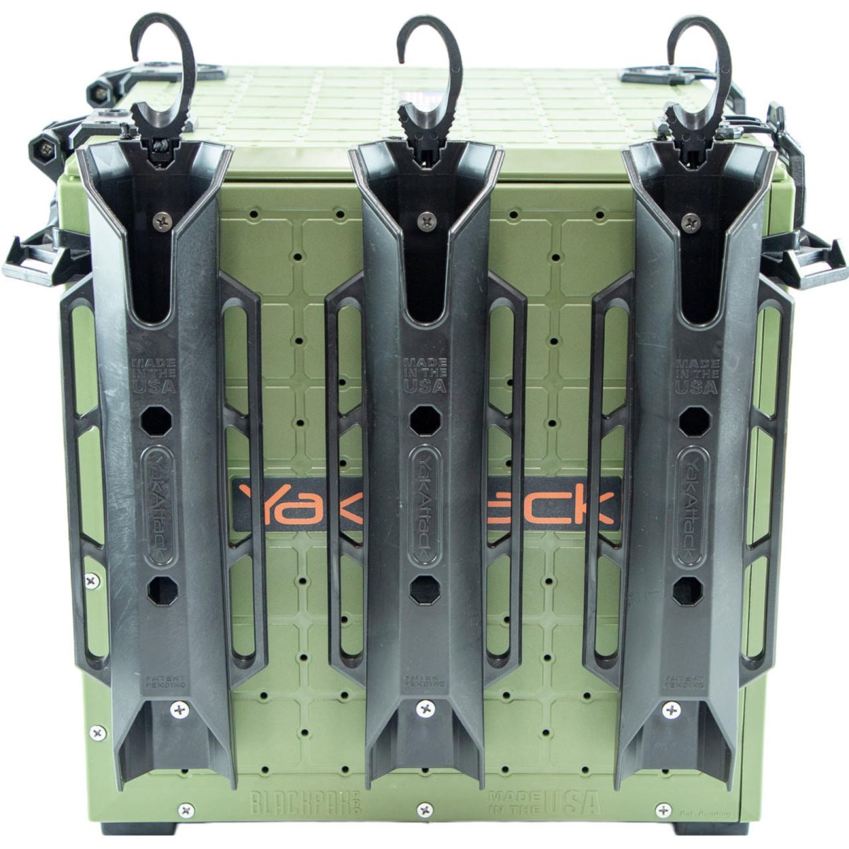 Yakattack BlackPak Pro, 13 x 13 x 13, Green, Includes lid and 3 rod holders - 3