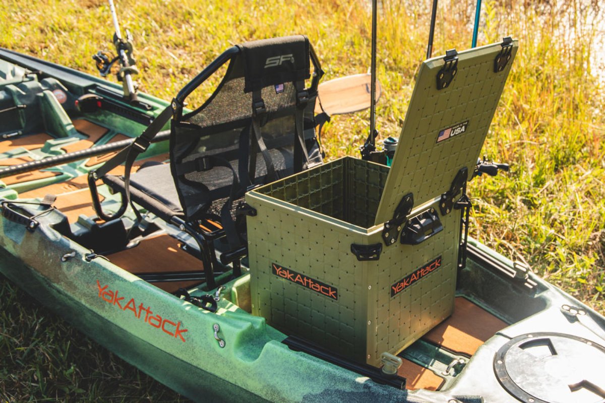 Yakattack BlackPak Pro, 13 x 13 x 13, Green, Includes lid and 3 rod holders - 7