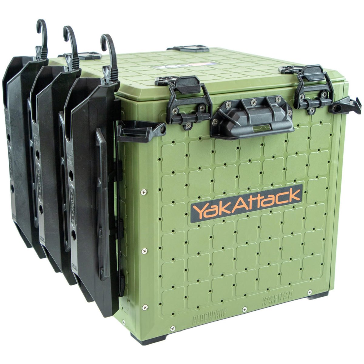 Yakattack BlackPak Pro, 13 x 13 x 13, Green, Includes lid and 3 rod holders - 8
