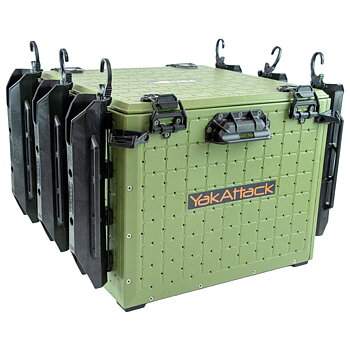 Yakattack BlackPak Pro, 16 x 16 x 13, Green, Includes lid and 6 rod holders