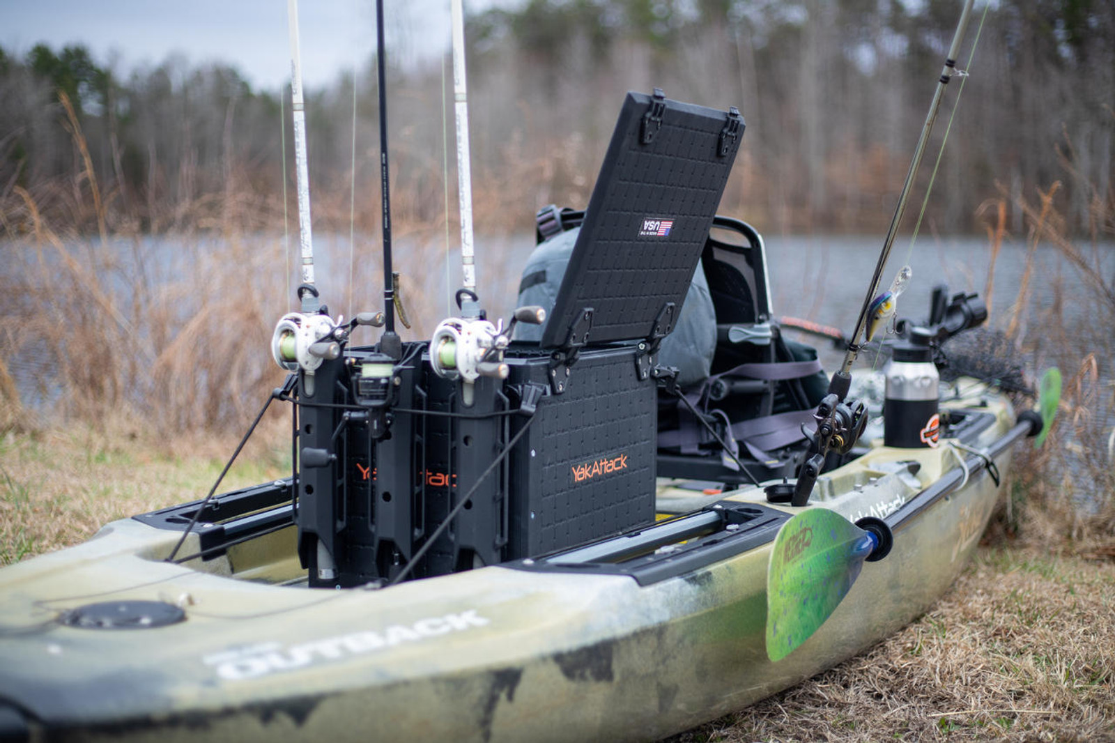 Yakattack BlackPak Pro, 13 x 16 x 13, Black, Includes lid and 4 rod holders - 7