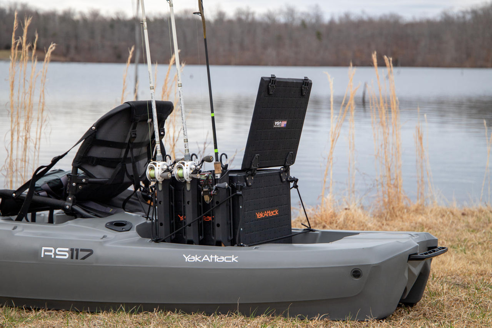 Yakattack BlackPak Pro, 13 x 16 x 13, Black, Includes lid and 4 rod holders - 3