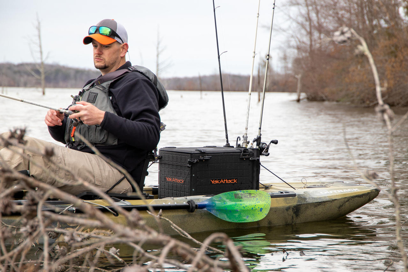 Yakattack BlackPak Pro, 13 x 16 x 13, Black, Includes lid and 4 rod holders - 5