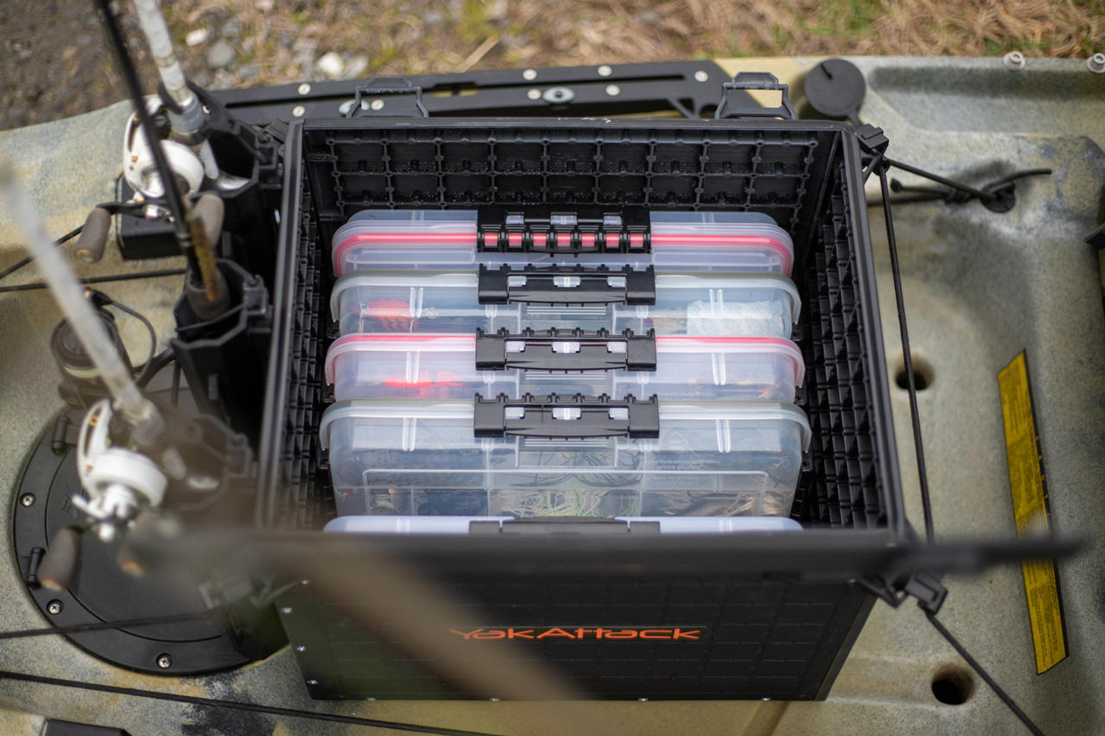 Yakattack BlackPak Pro, 13 x 16 x 13, Black, Includes lid and 4 rod holders - 4