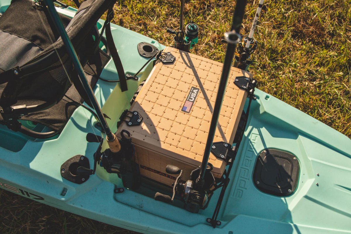 Yakattack BlackPak Pro, 13x16x13, Desert Sand, Includes lid and 4 rod holders - 4