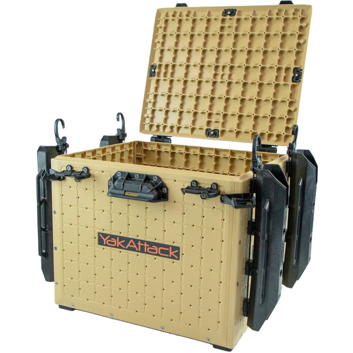 Yakattack BlackPak Pro, 13x16x13, Desert Sand, Includes lid and 4 rod holders - 8
