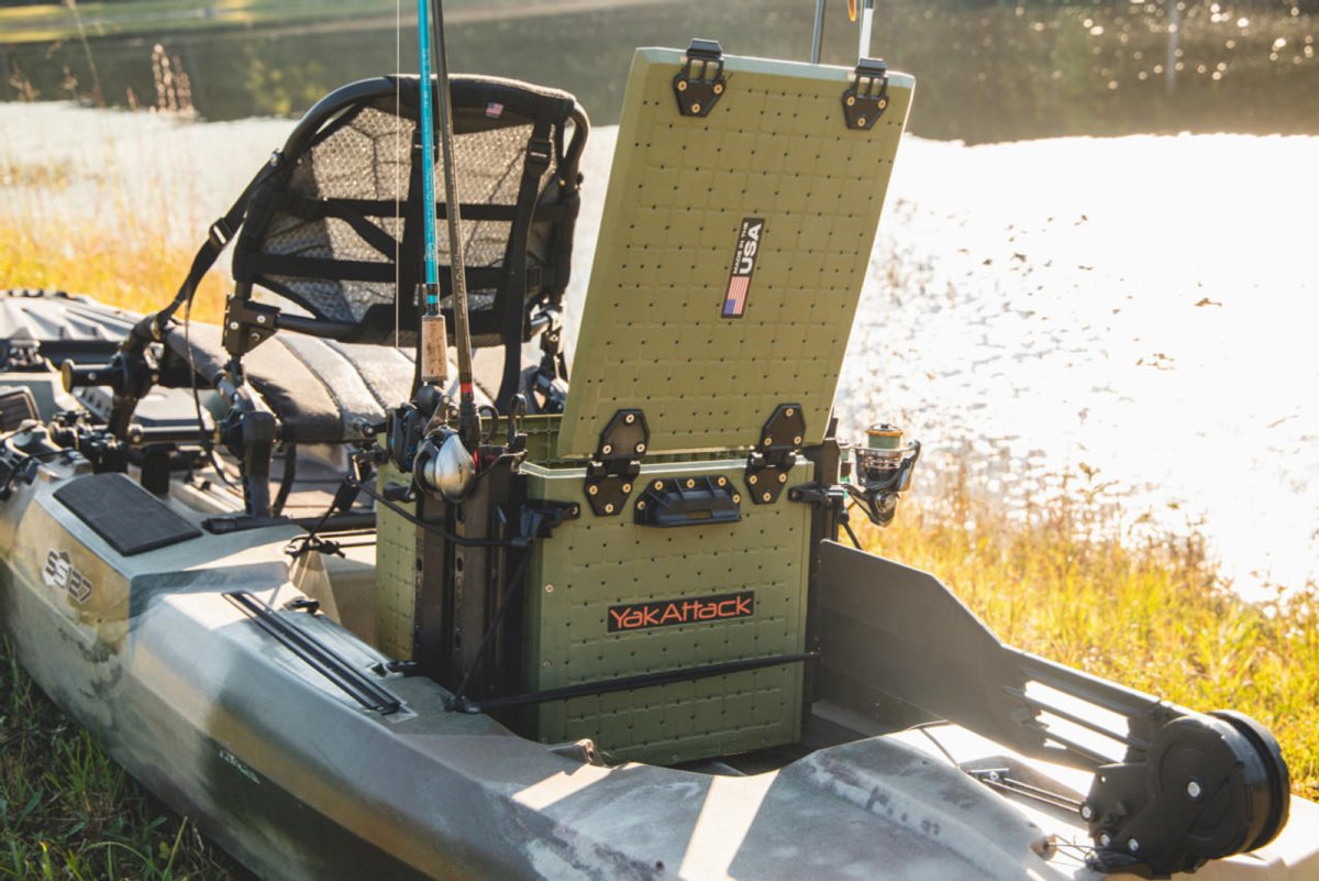 Yakattack BlackPak Pro, 13 x 16 x 13, Green, Includes lid and 4 rod holders - 7