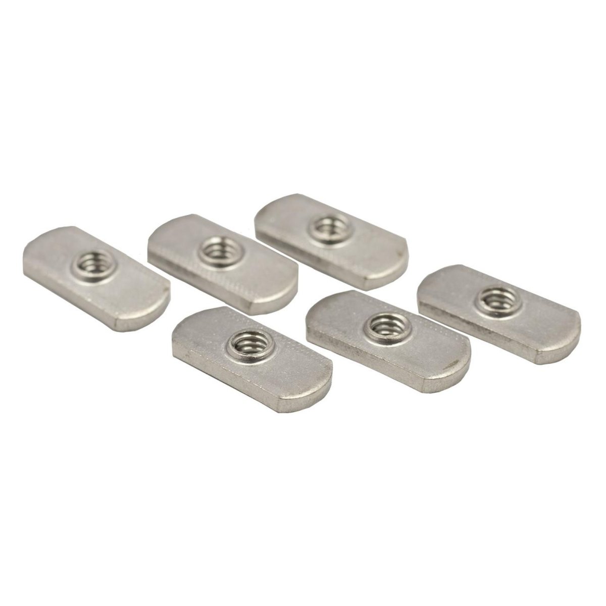Yakattack Track Nut, 1/2inch wide, 1/4-20 threads, 18-8 SS, 6 pack