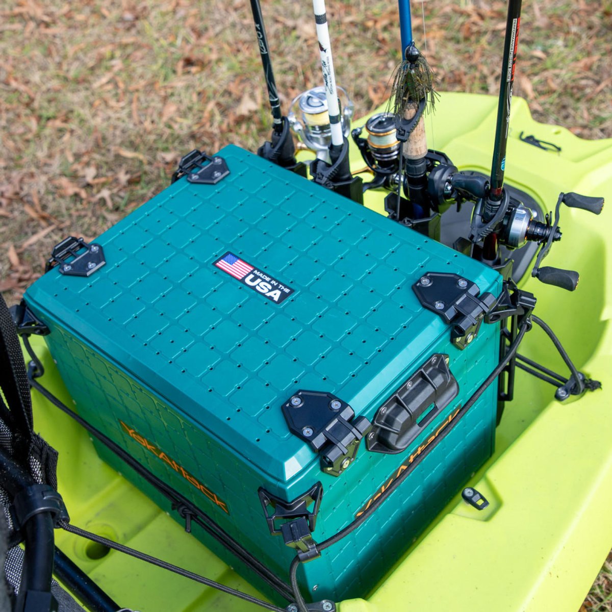 Yakattack BlackPak Pro, 13 x 16 x 13, Emerald Green, Includes lid and 4 rod holders (limited edition) - 3
