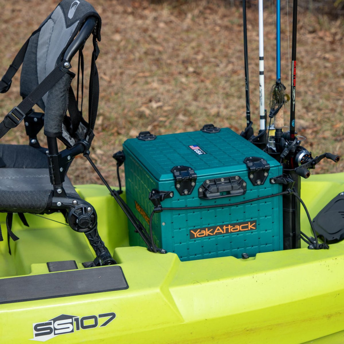 Yakattack BlackPak Pro, 13 x 16 x 13, Emerald Green, Includes lid and 4 rod holders (limited edition) - 8