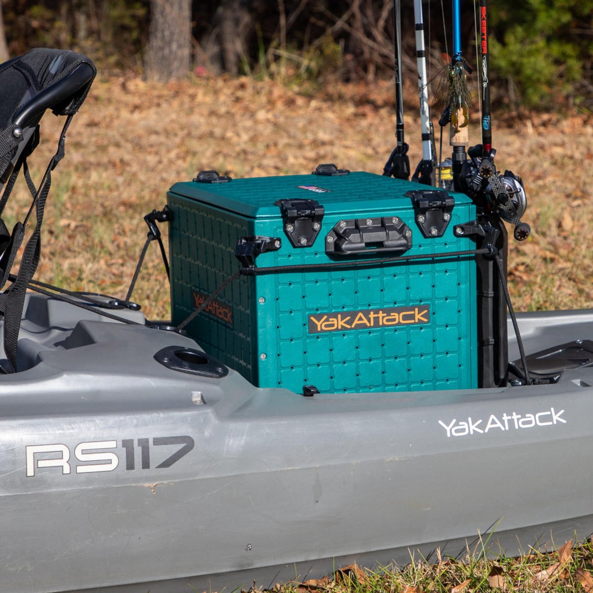 Yakattack BlackPak Pro, 13 x 16 x 13, Emerald Green, Includes lid and 4 rod holders (limited edition) - 2