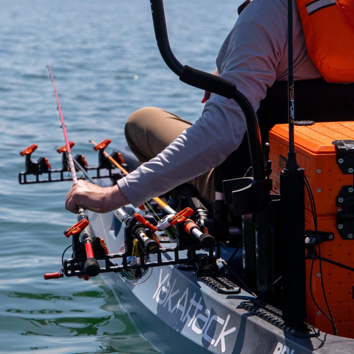 Yakattack SideStage Rod Rack - Store 3 rods on the side of your kayak or boat - 15