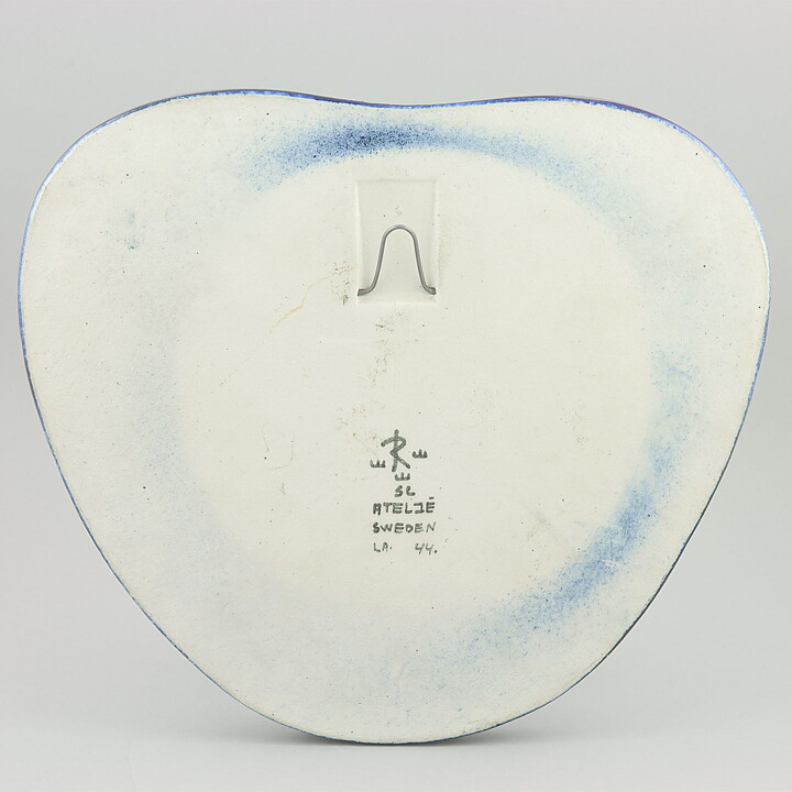 シルヴィア・レウショヴィウス  青い鳥の陶板   Wall Plaque   1970年代 (2)
