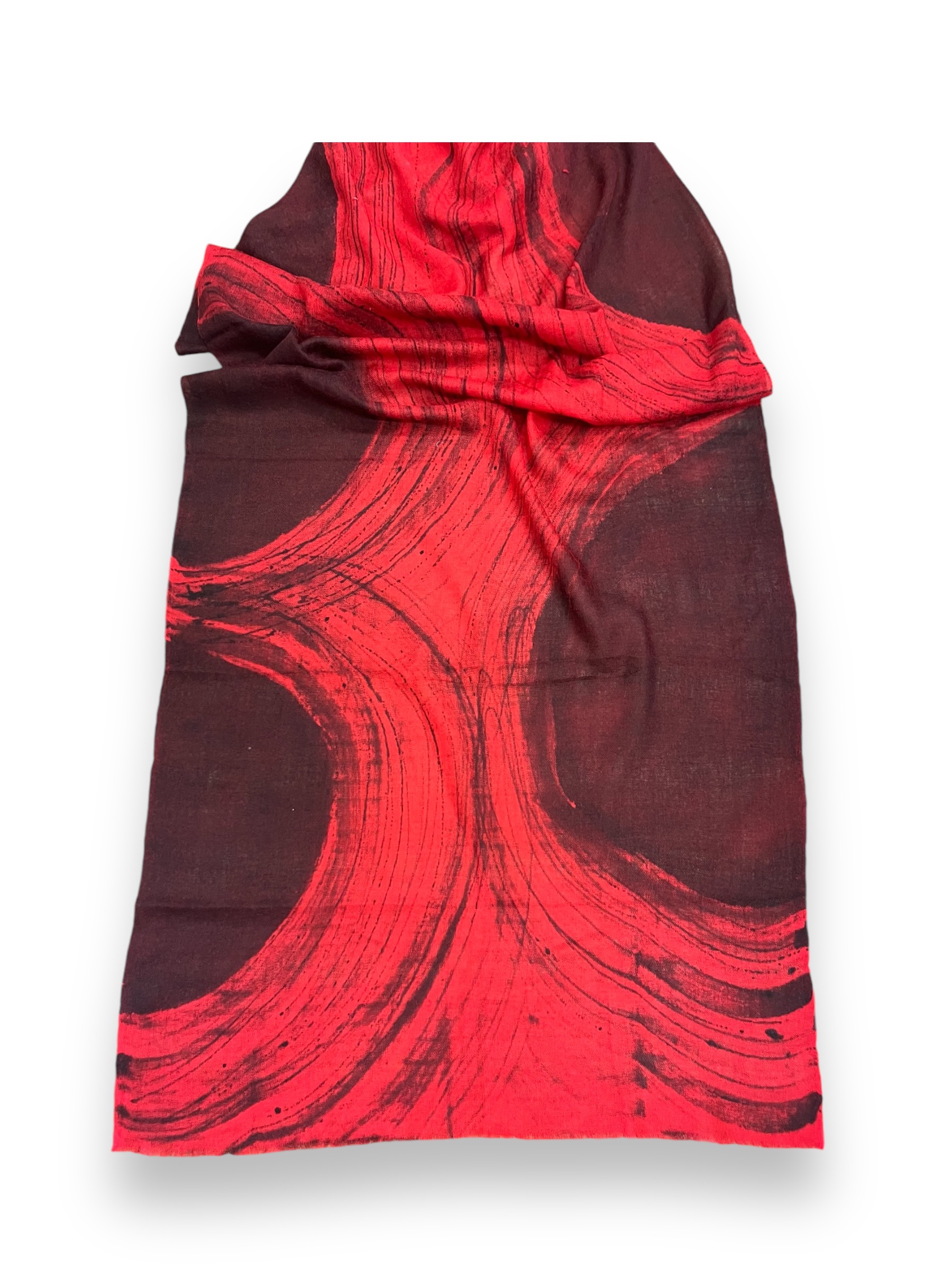 CasaComo, wool shawl, red velvet