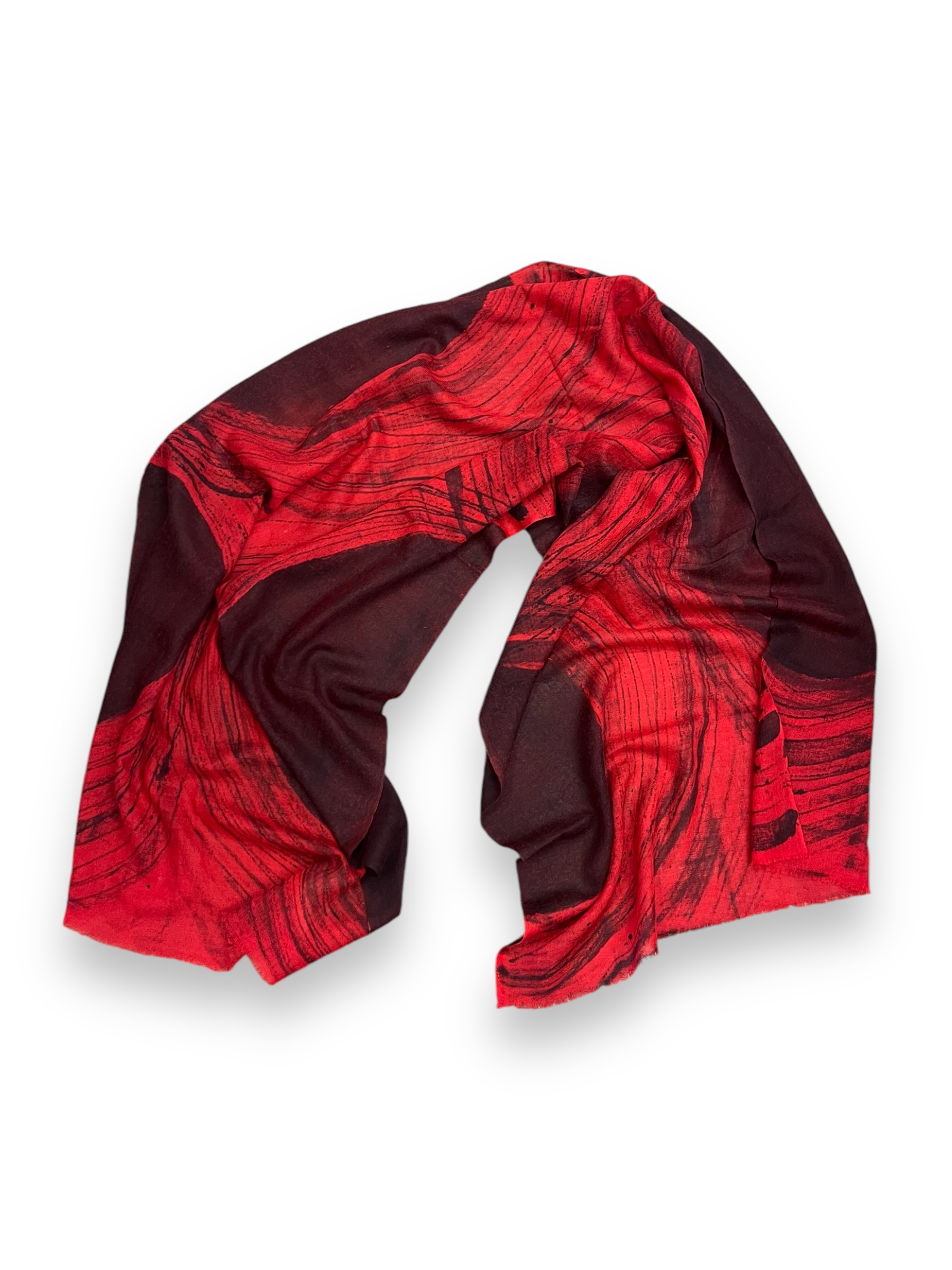 CasaComo, wool shawl, red velvet - 2