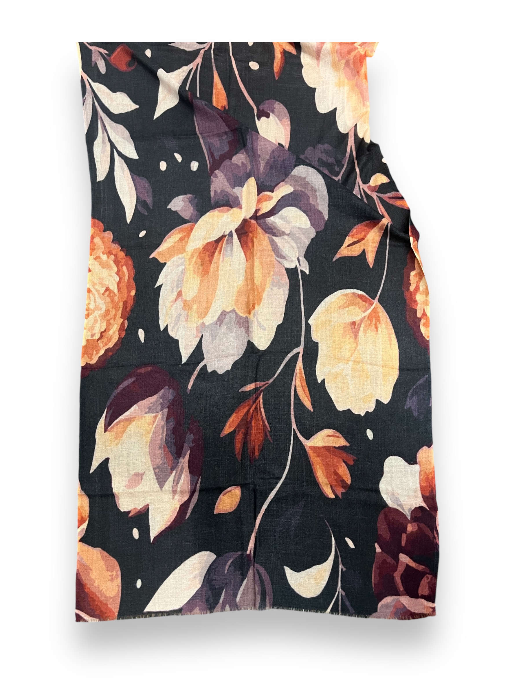 CasaComo, wool shawl, purple flower